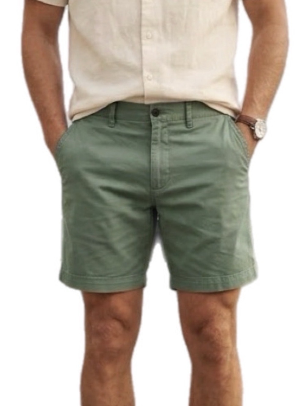 NWOT 30 Abercrombie & Fitch Men's Green Flat Front Shorts Casual